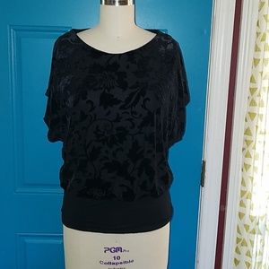 Black velvet burn out top